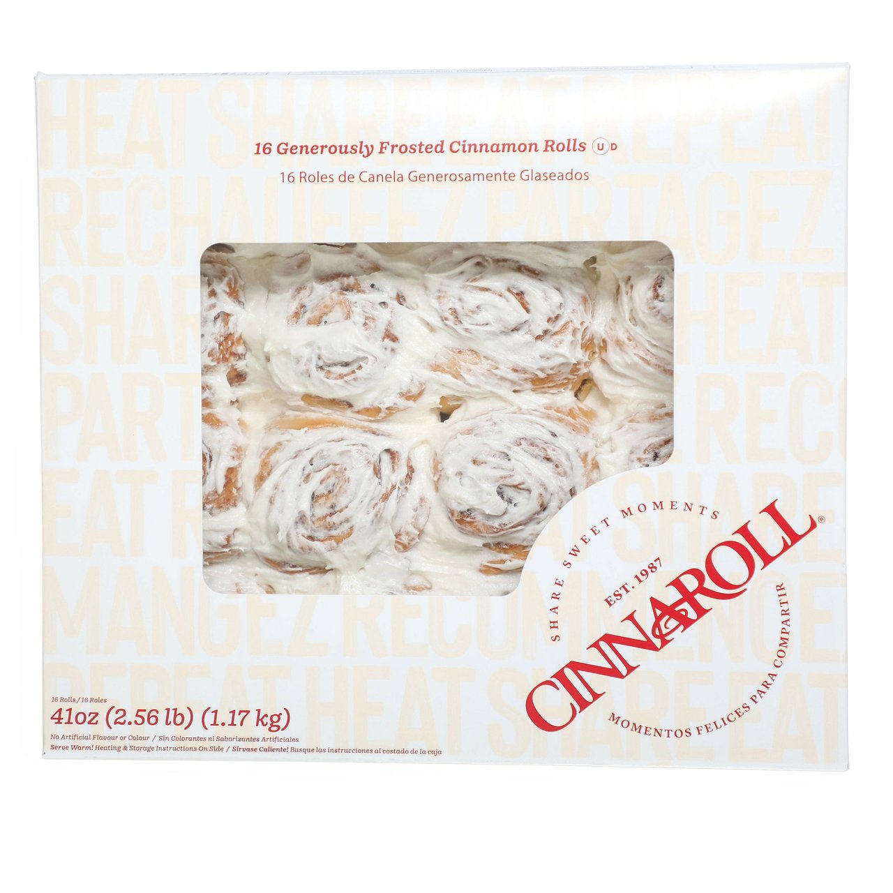 Cinnaroll Frosted Cinnamon Rolls, 16 Count (2.56 lbs)