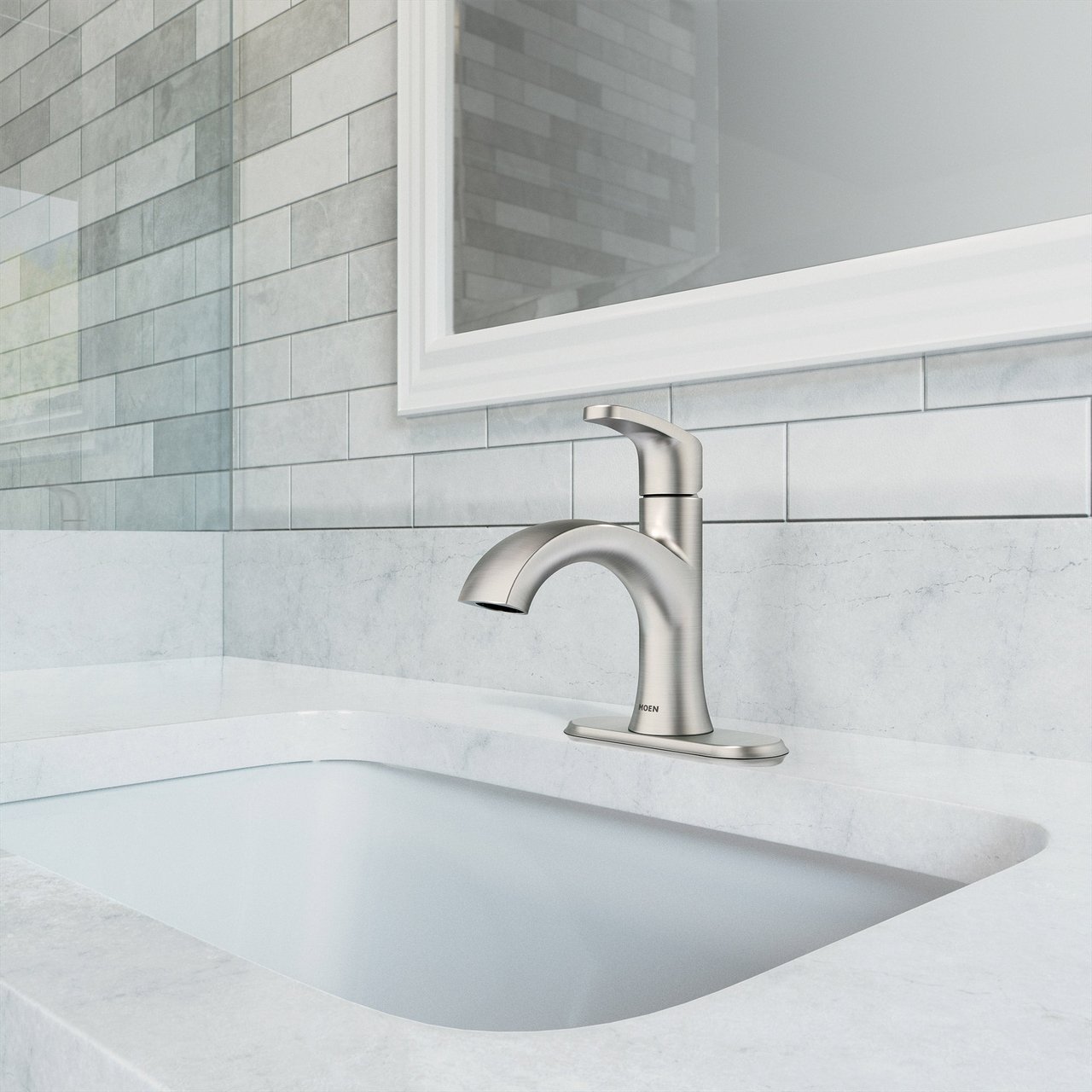 Moen Karis Brushed Nickel Bathroom Faucet - Image 1