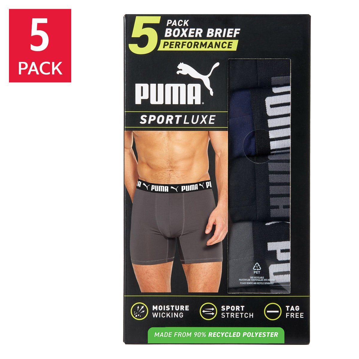 PUMA Men's Boxer Brief 5-Pack - Image 1