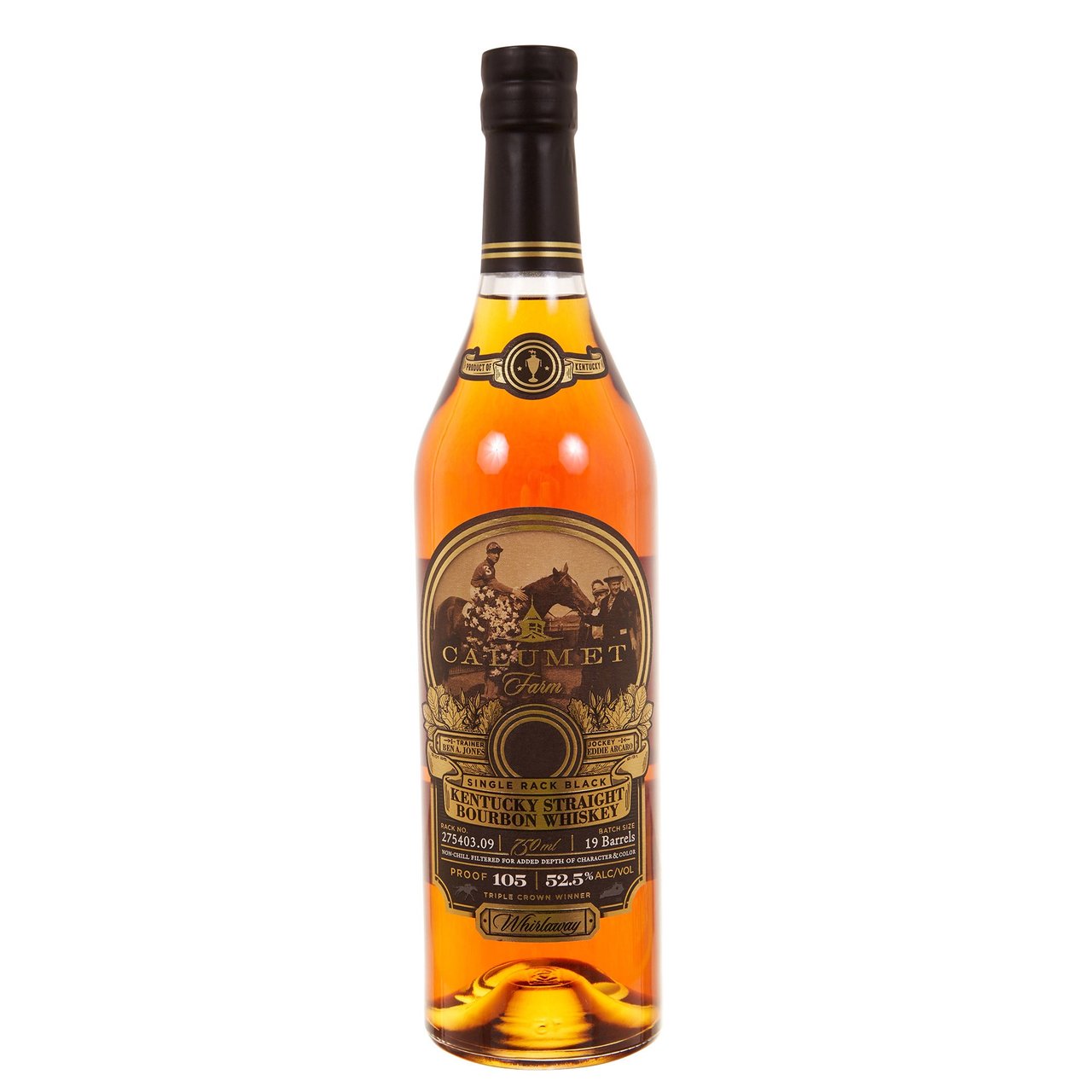 Calumet Farm Single Rack Black 15 Year Old Kentucky Straight Bourbon Whiskey 750ml - Image 1