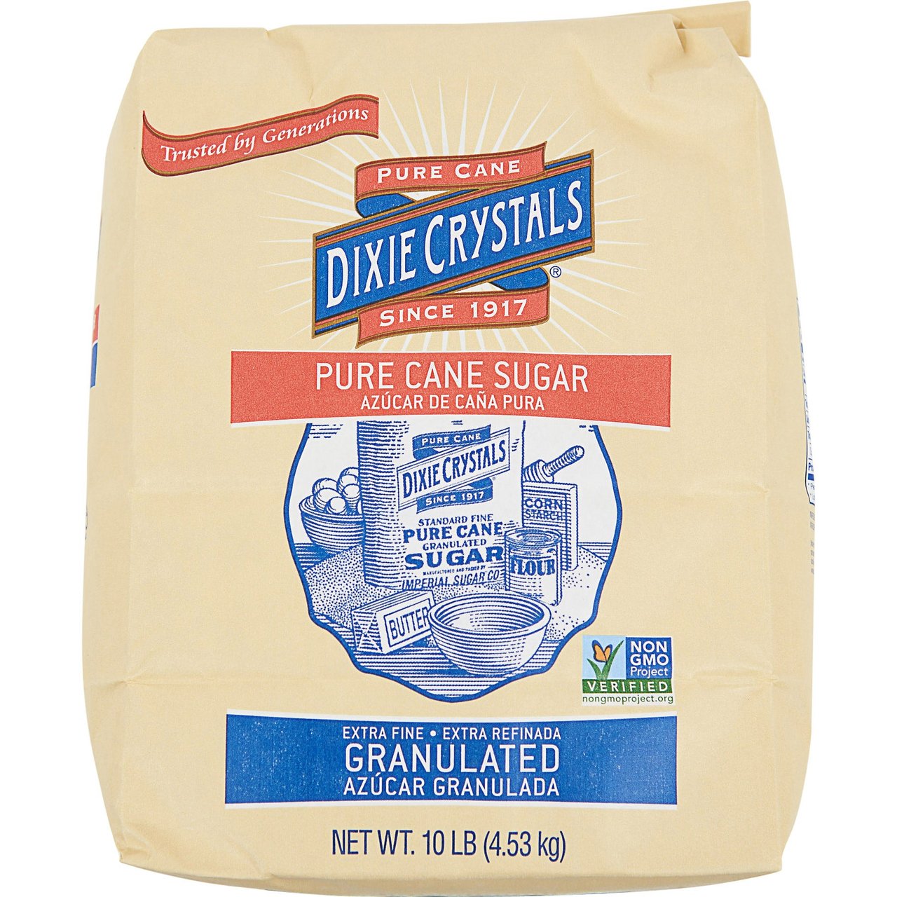 Dixie Crystals Extra Fine Granulated Pure Cane Sugar 10 lb - Image 1