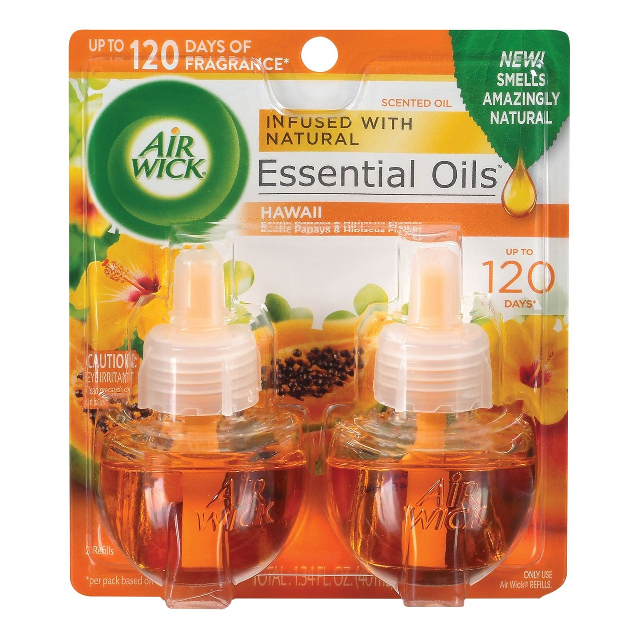 Air Wick Hawaii Exotic Papaya & Hibiscus Flower Scented Oil Refill, 2 ct - Image 1