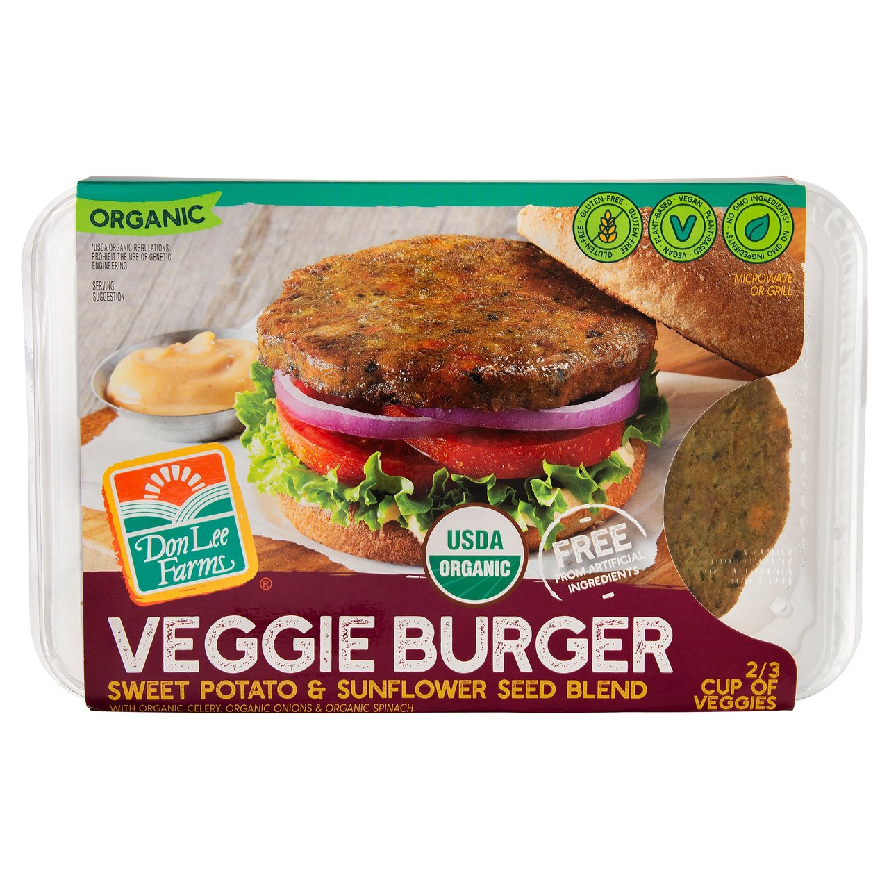 Organic Don Lee Veggie Burger 36 oz