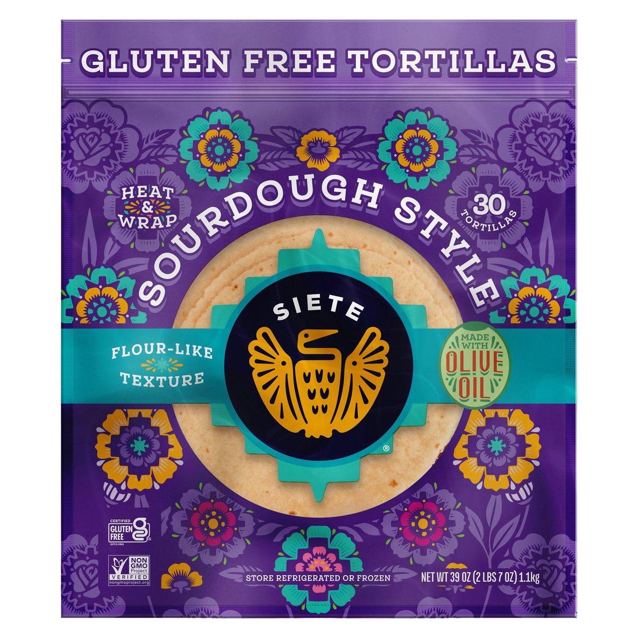 Siete Sourdough Style Gluten Free Flour Tortillas, 30 Count - Image 1