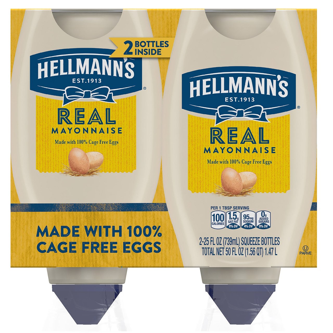 Hellmann's Squeeze Mayo, 2/25 fl oz - Image 1