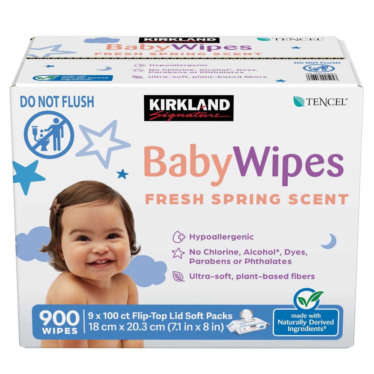 Kirkland Signature Scented Baby Wipes, 9 Packs of 100 Count (900 CT) - Image 1
