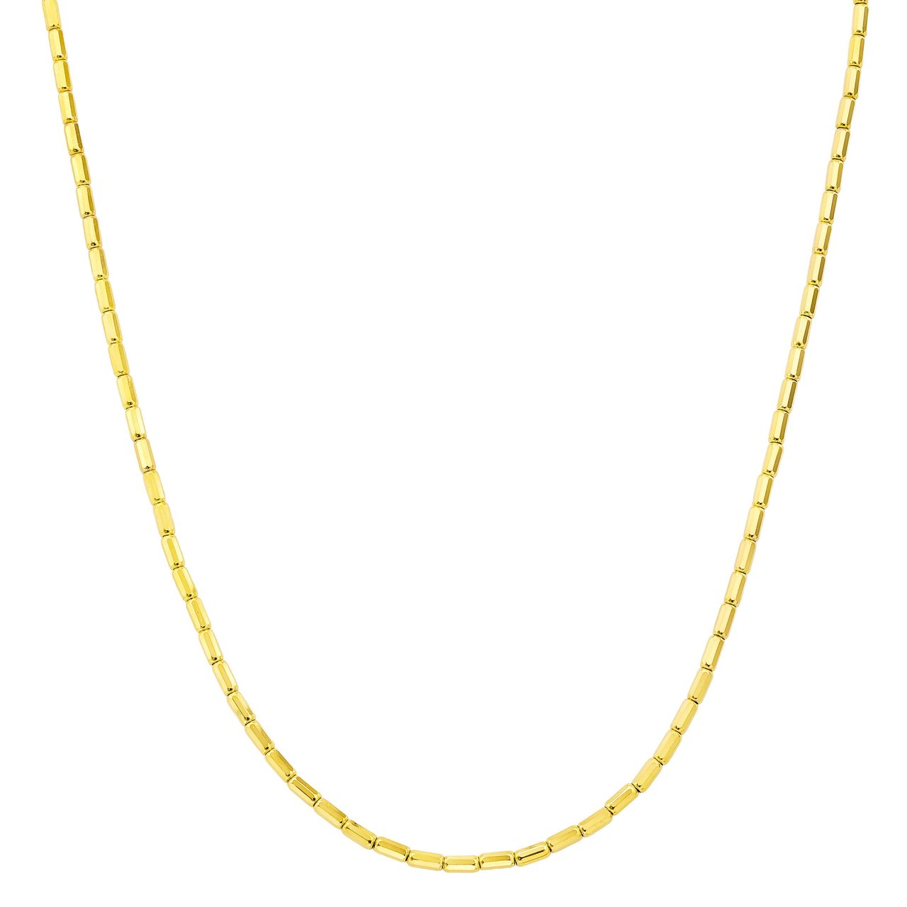 22KT YELLOW GOLD BARREL LINK NECKLACE - Image 1