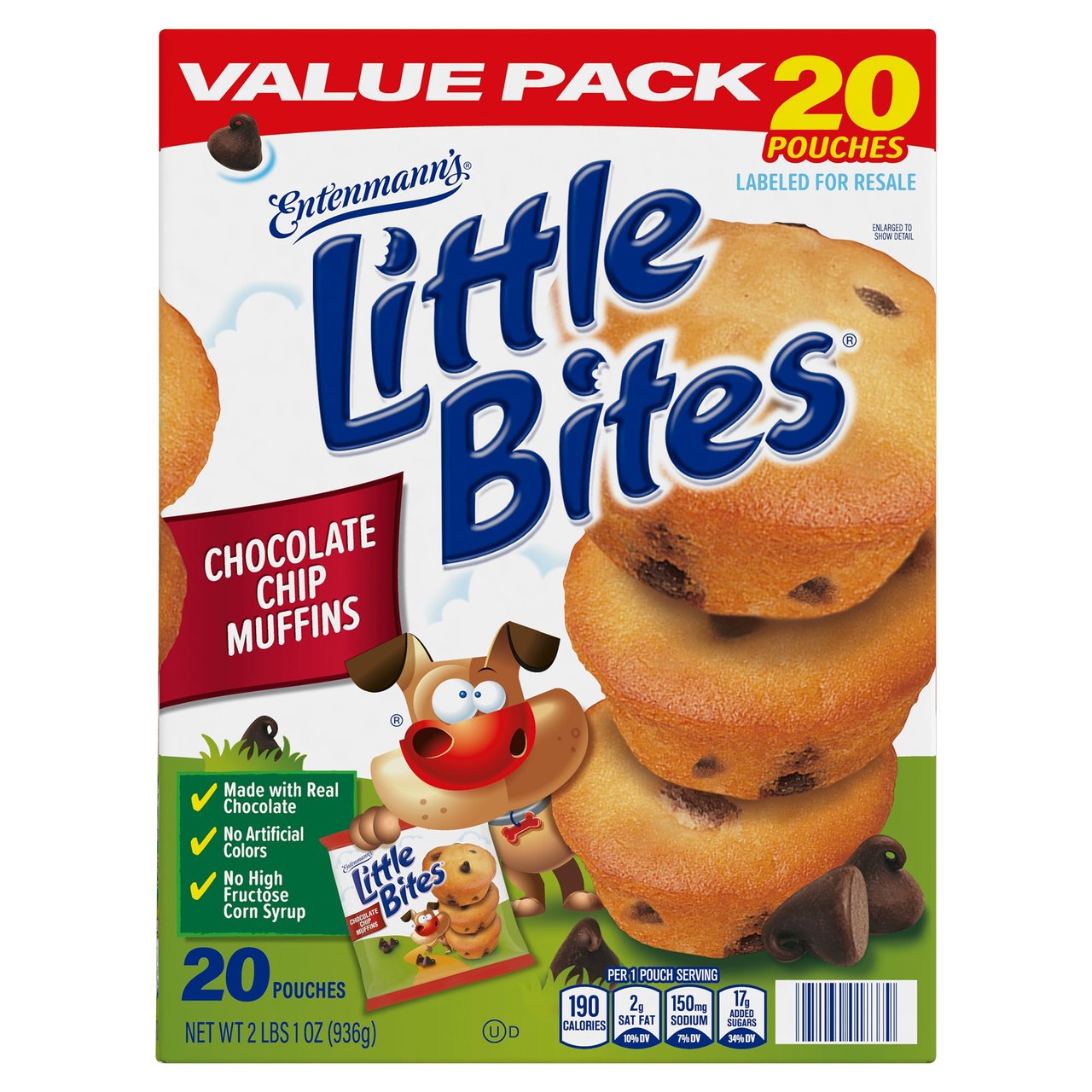 Entenmann's Little Bites Chocolate Chip Muffins, 20 Count / 1.65 oz - Image 1