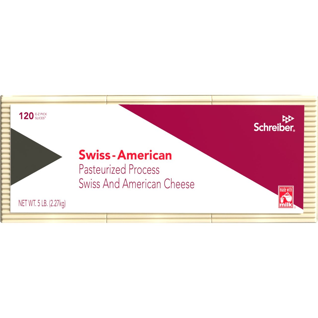 Schreiber Sliced Swiss American Cheese, 120 Count, 5 Pounds - Image 1