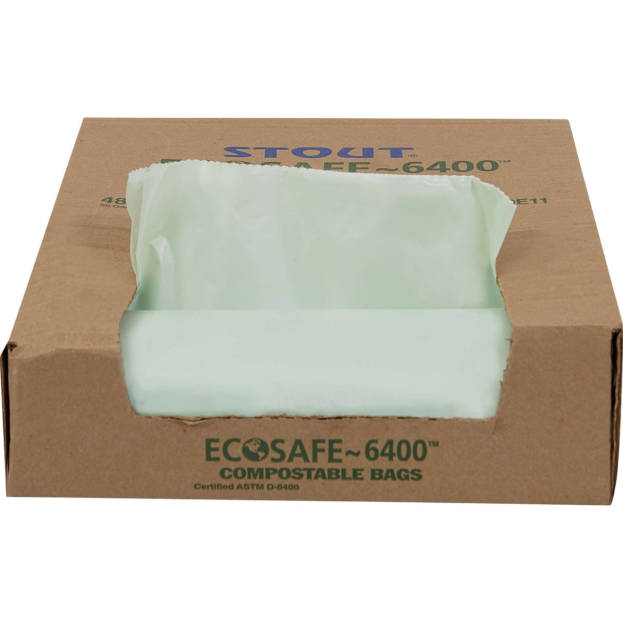 Stout EcoSafe-6400 Compostable Trash Bags, 30 Gallon, 48 CT - Image 1