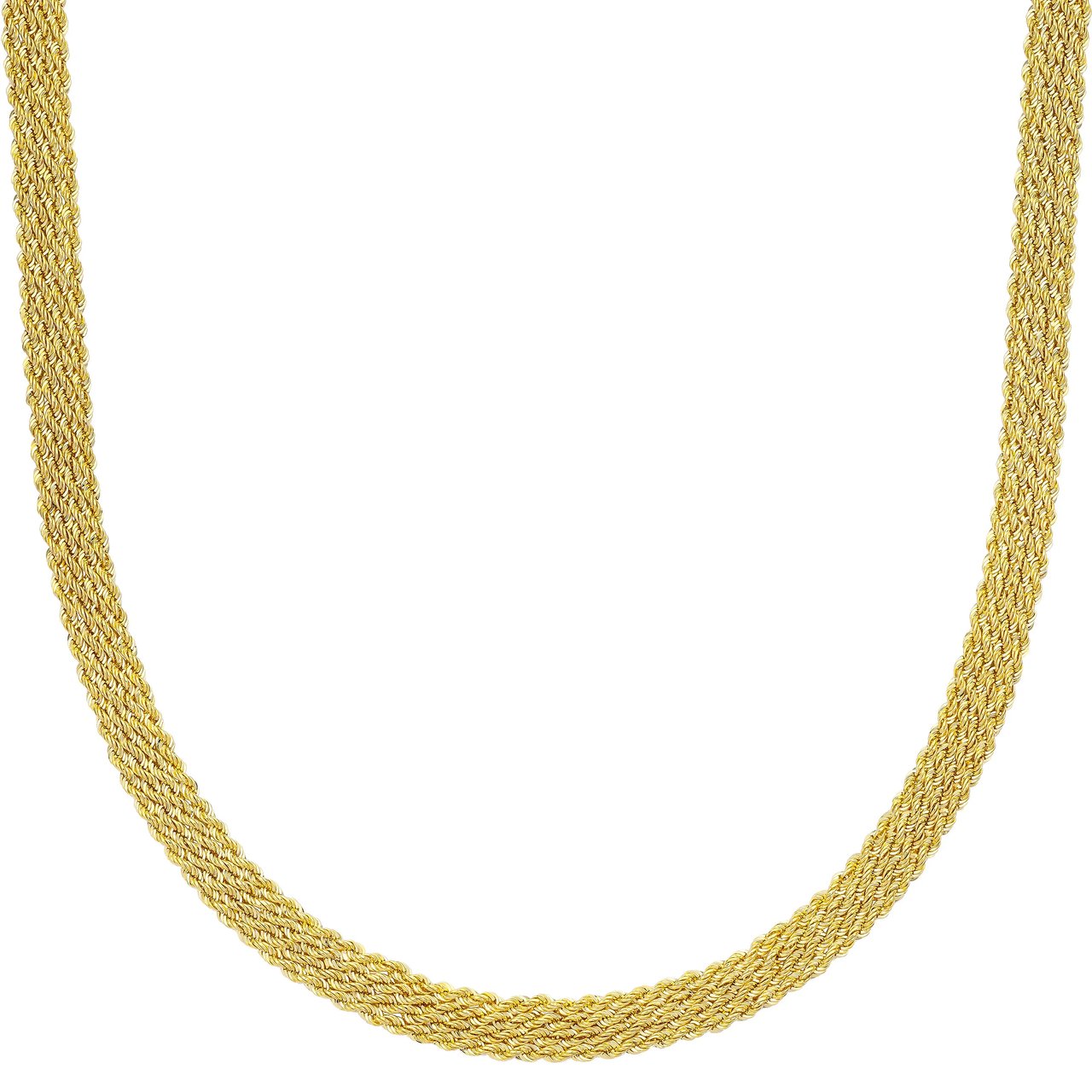 14kt Yellow Gold 18" Four Row Rope Necklace Made in Italy - Image 1