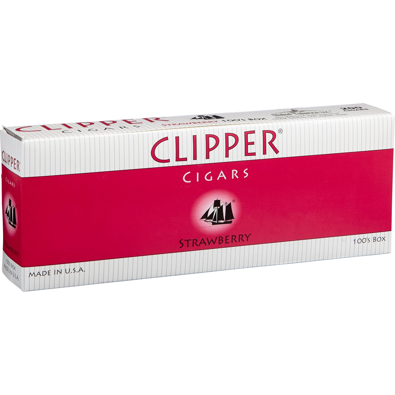 Clipper Filtered Cigars Strawberry 100s, 10/20 Count