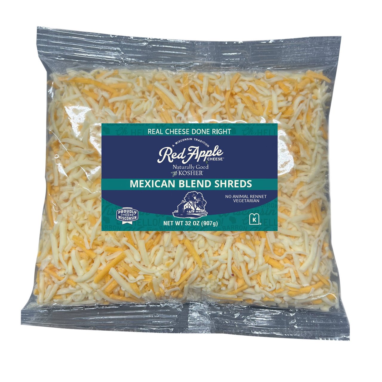 Natural & Kosher Mexican Blend Shredded Cheese, 2 lbs