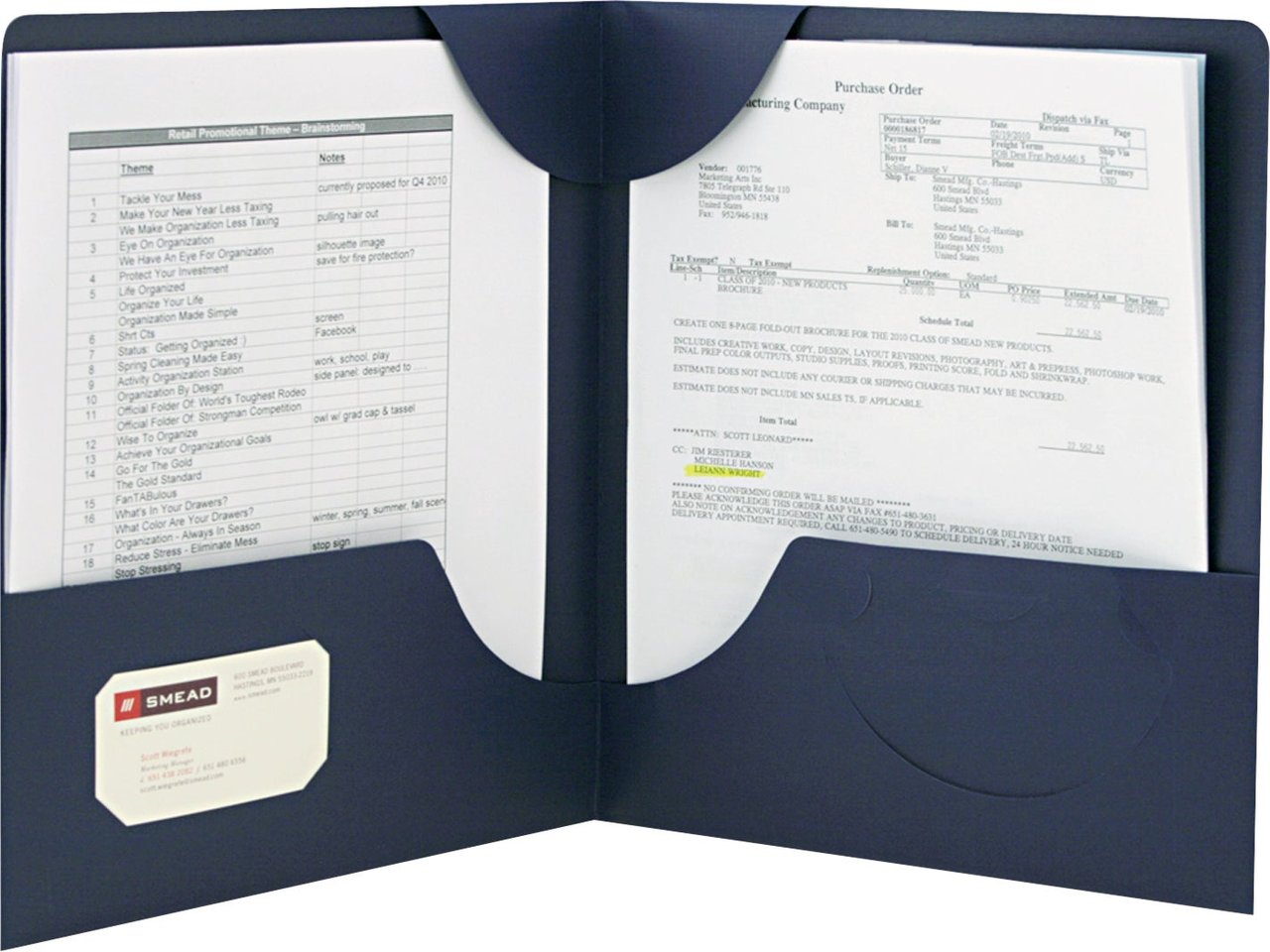 Smead Blue Lockit 2-Pocket Folder SMD87982, 25-Count