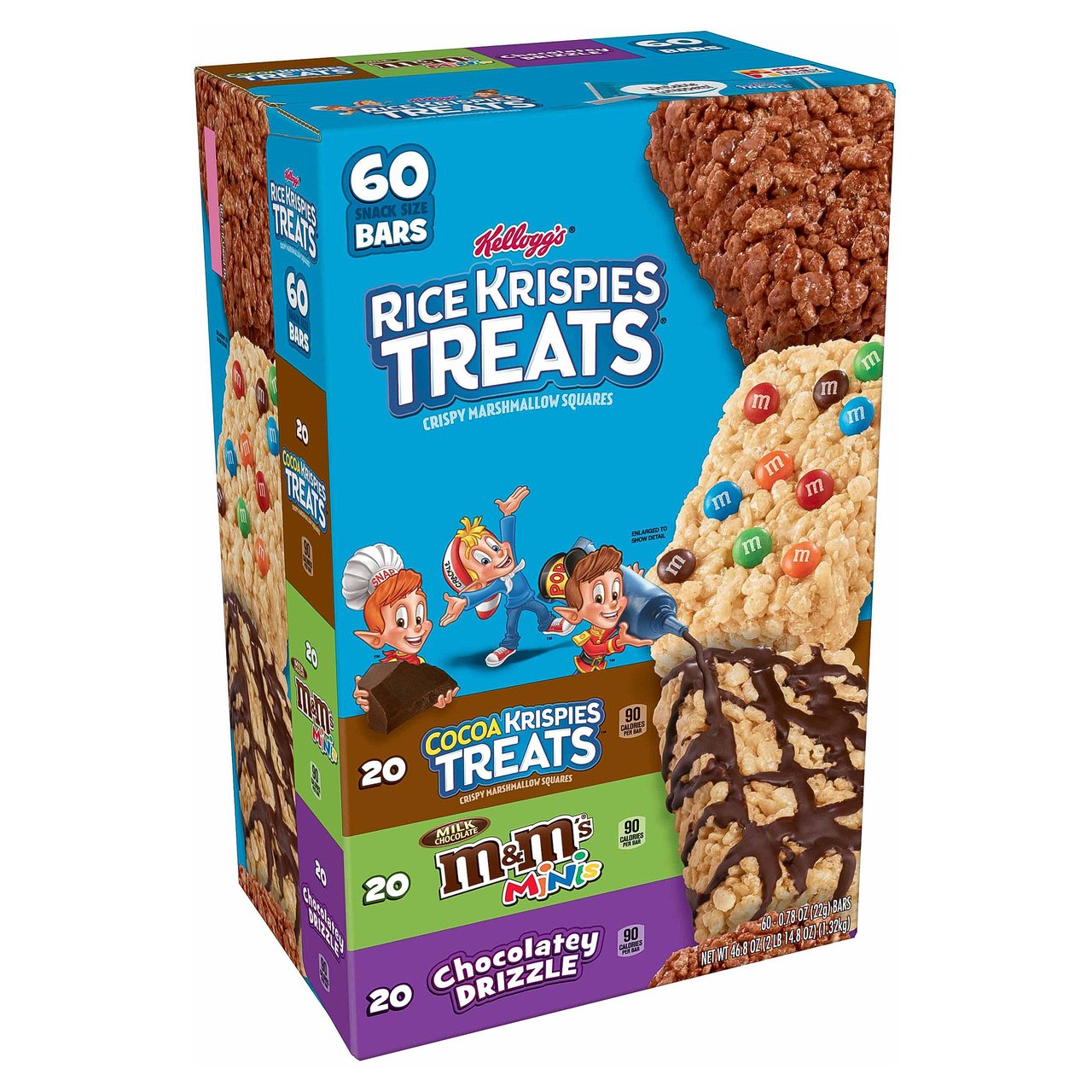 Kellogg's Rice Krispies Treats Variety Pack, 60 Count (2.925 lb) - Image 1