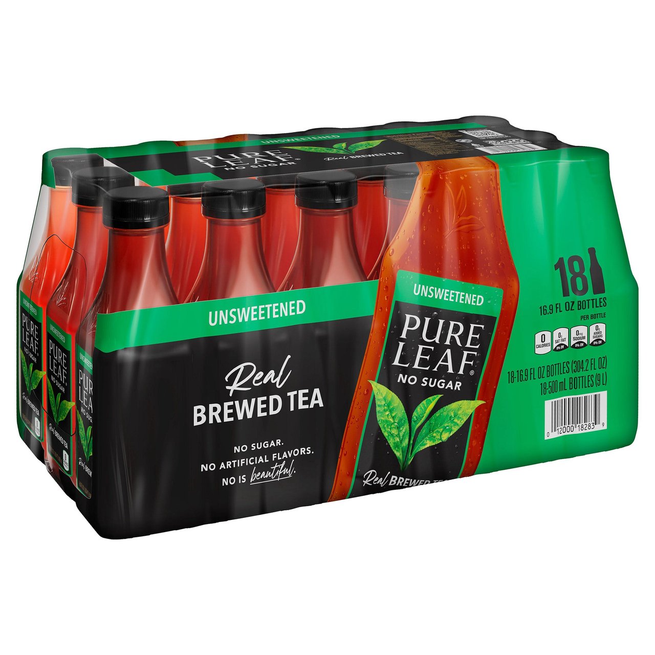 Pure Leaf Unsweetened Tea 18/16.9 Ounce Bottles - Image 1