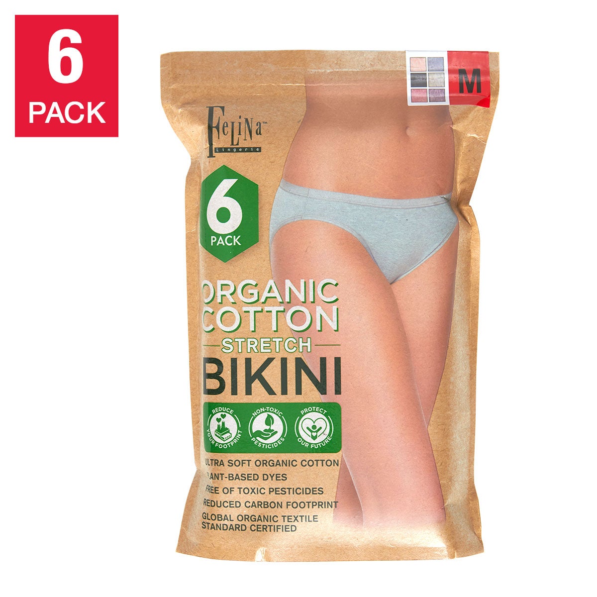 Felina Ladies' Organic Bikini 6-Pack - Image 1