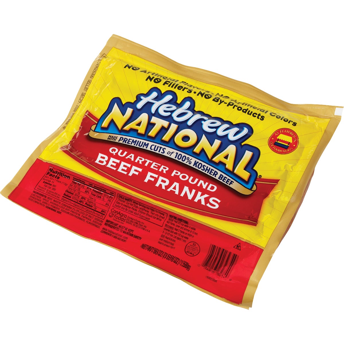 Hebrew National 8" Quarter Pound Beef Franks, 3.5 lbs