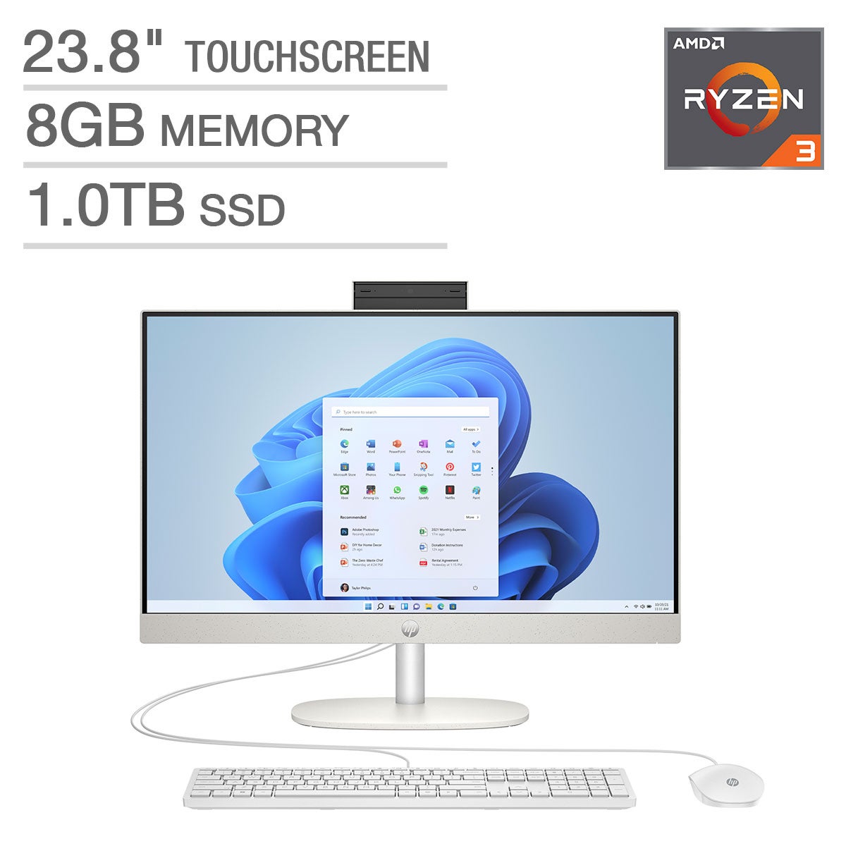HP 24-CR0127C 23.8" Touchscreen All-in-One Desktop - Image 1