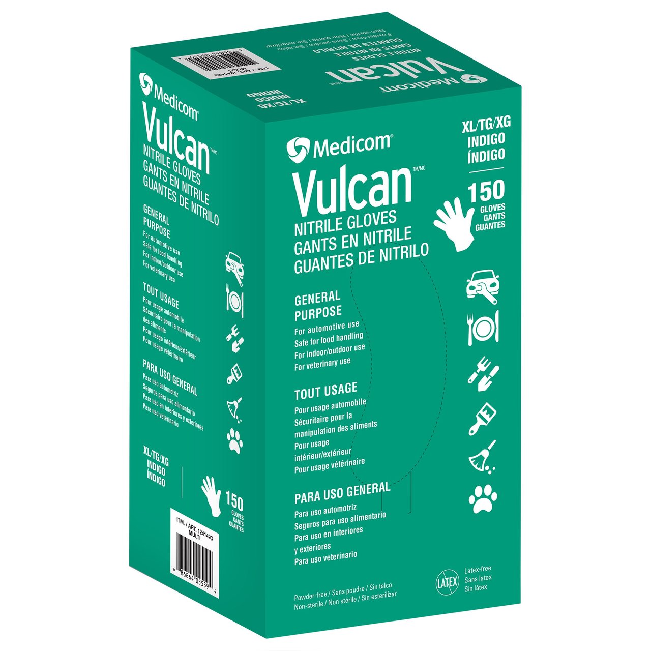 Vulcan Nitrile Powder Free Gloves 150 CT X-Large (#1241493