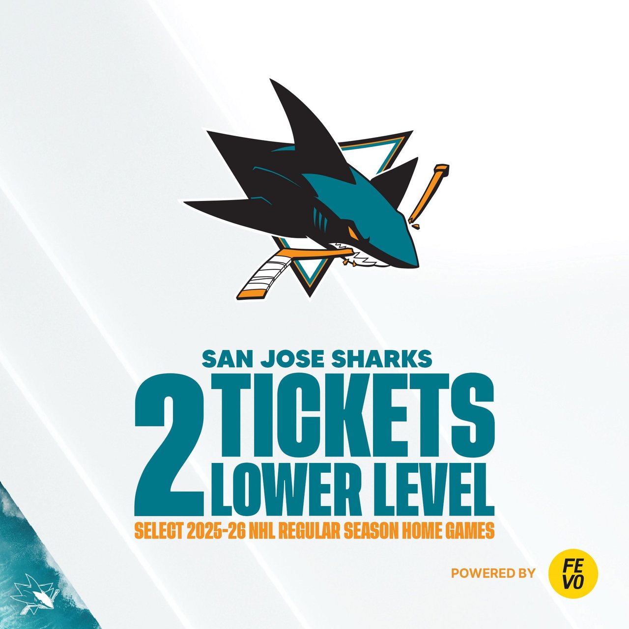 NHL San Jose Sharks - Two Lower Level Tickets, eVoucher