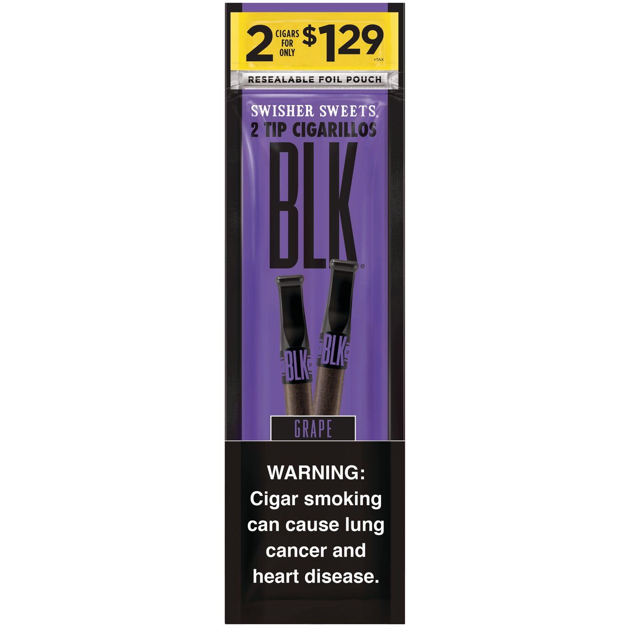 Swisher Sweets BLK Grape Tip Cigarillos, 30 Packs of 2 Count