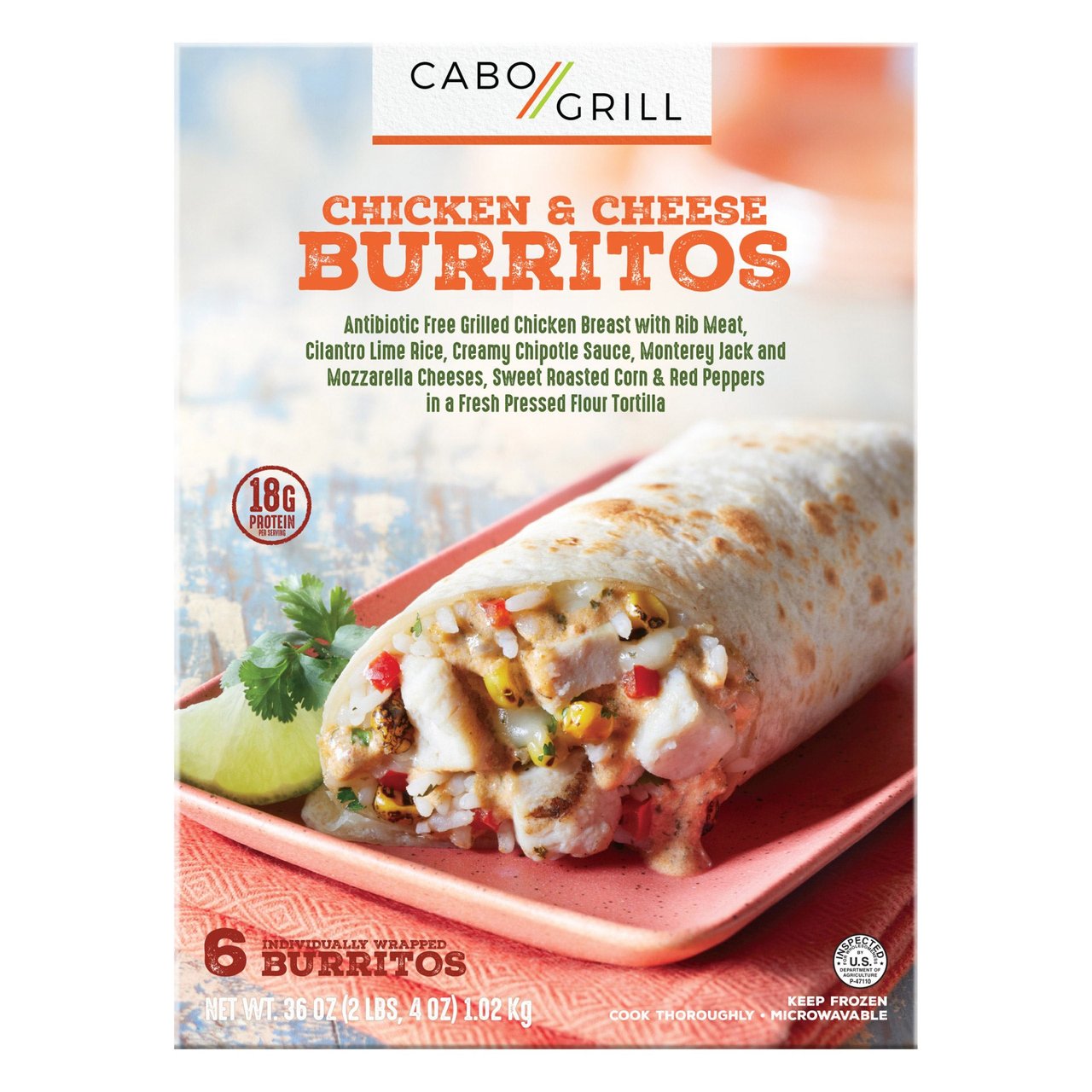 Cabo Grill Chipotle Chicken Burrito 6/6 oz - Image 1