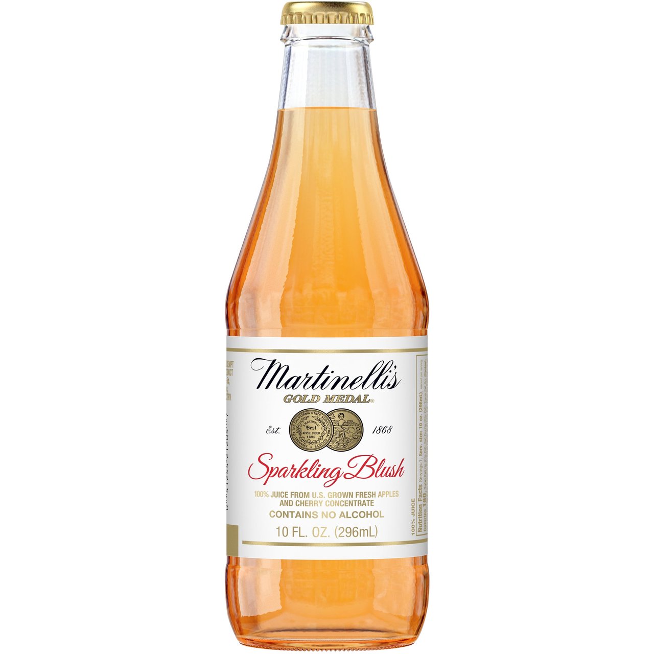 Martinelli's Sparkling Blush Apple & Cherry Juice, 10 fl oz, 12-Pack - Image 1