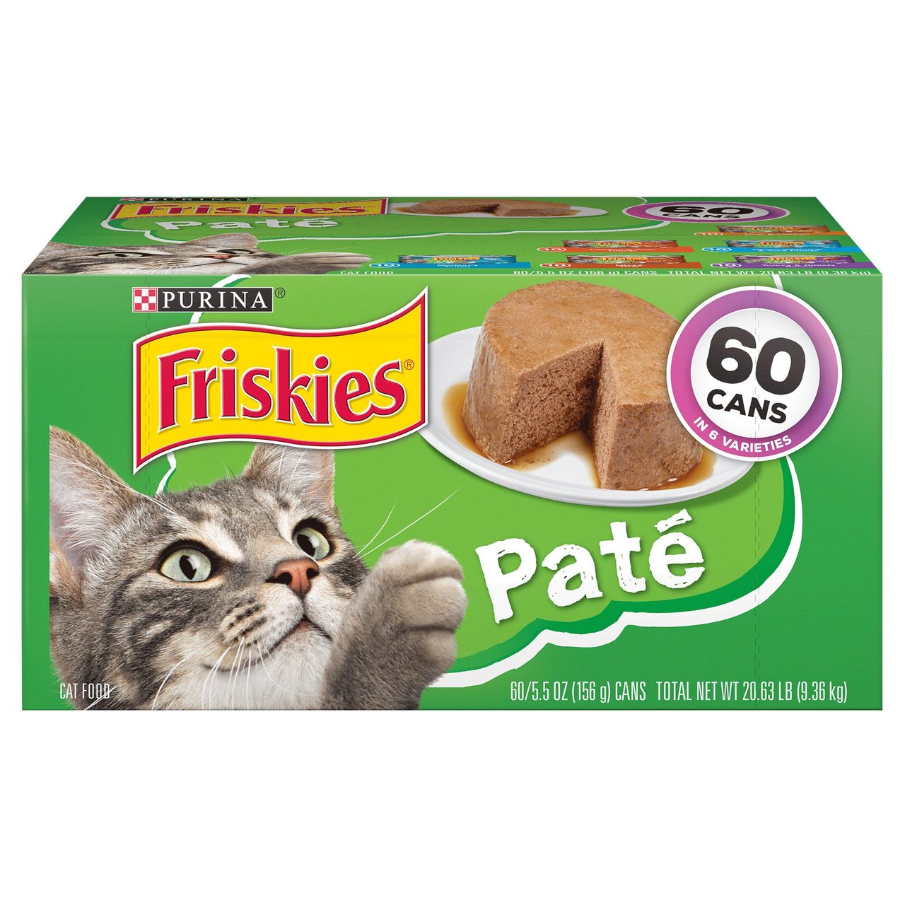 Purina Friskies Poultry & Seafood Variety Pate Wet Cat Food, 5.5 oz, 60 Cans