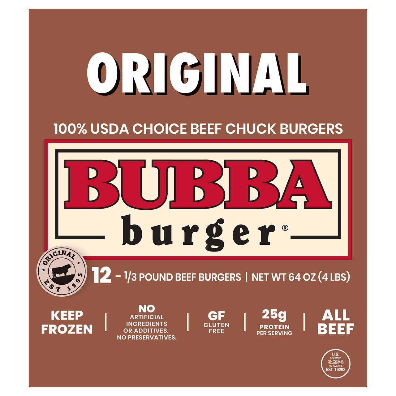 Original BUBBA Burger USDA Choice 12/5.3oz (4 lbs) - Image 1