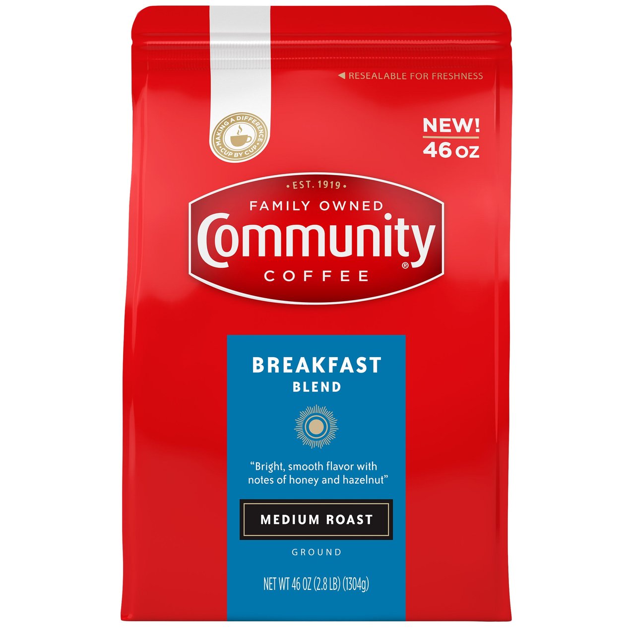 Community Coffee Breakfast Blend Medium Roast 46 oz