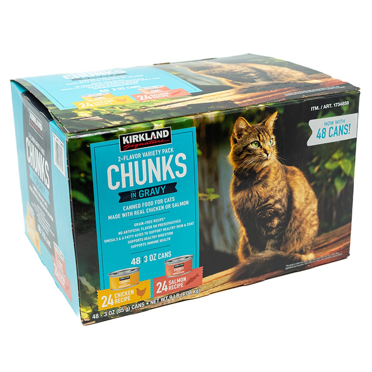 Kirkland Signature Wet Cat Food Chunks, 48/3 oz (9 lbs) - Image 1