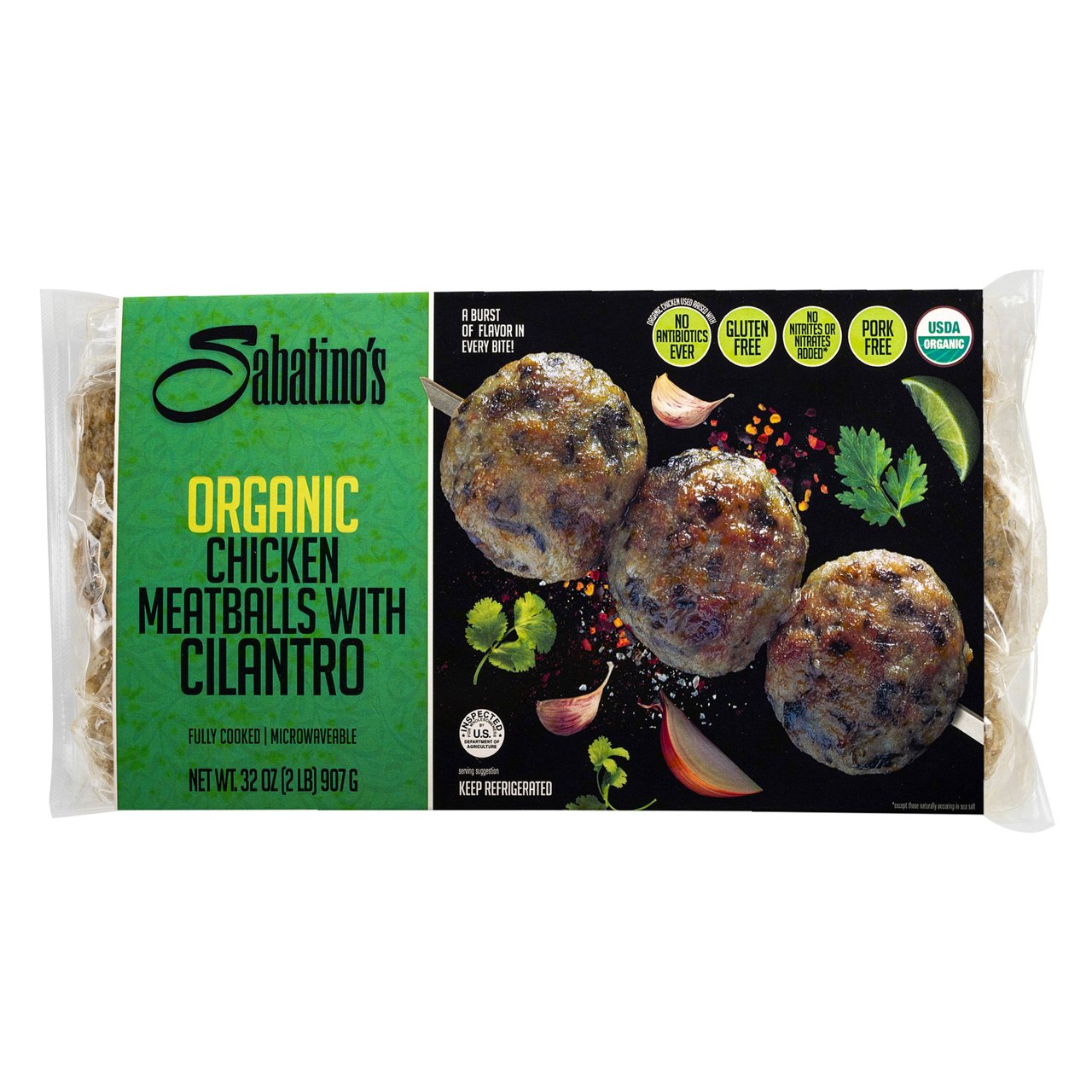 Sabatino's Organic Chicken Meatballs with Cilantro 32oz - Image 1