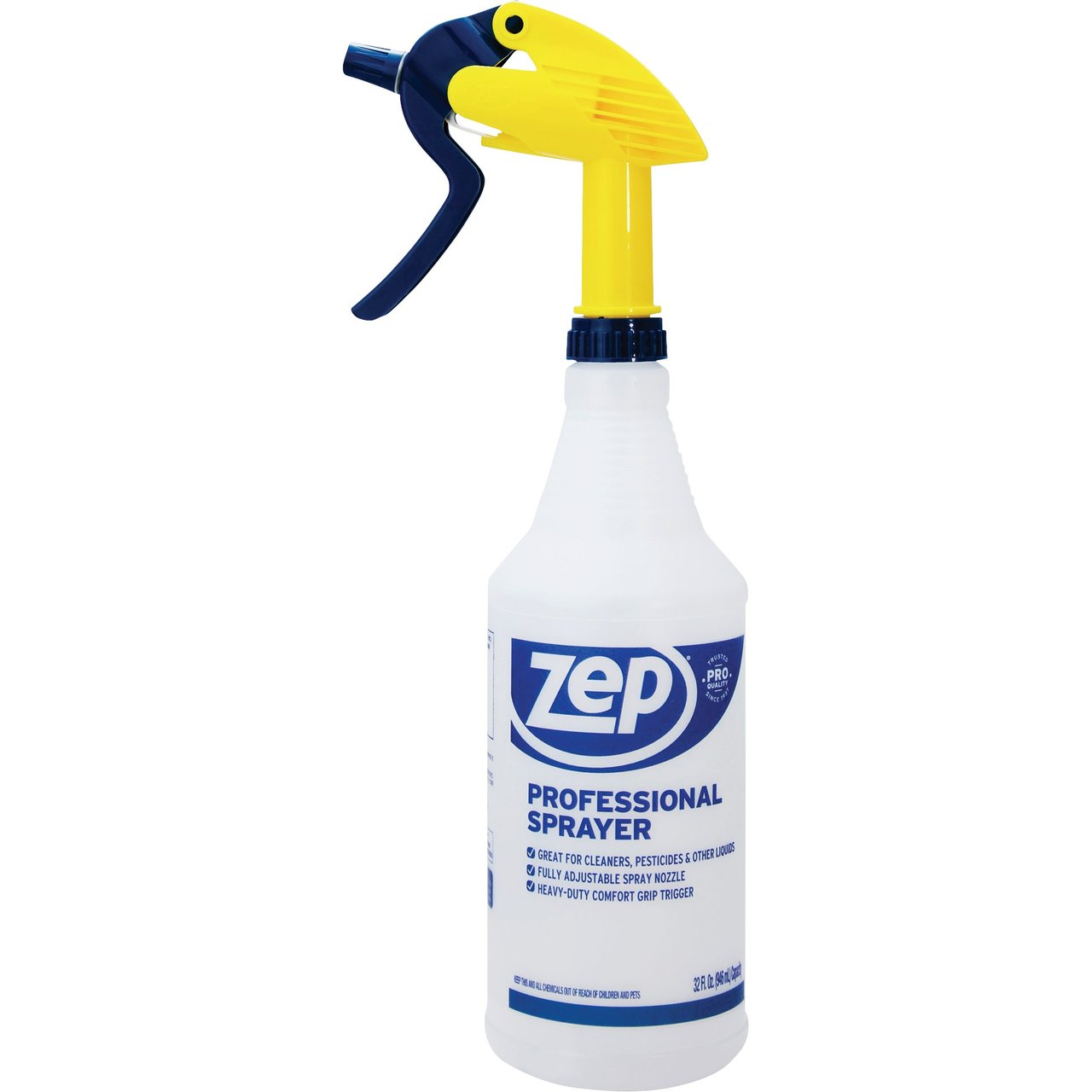 Zep Professional 32 oz Clear Trigger Spray Bottles, 3-Count