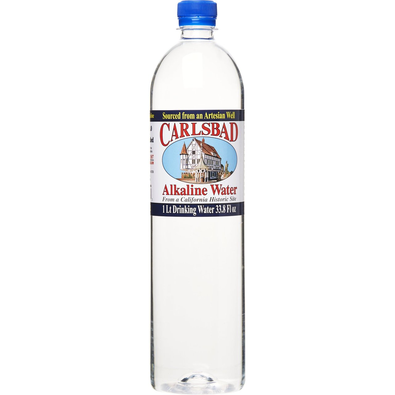 Carlsbad Alkaline Drinking Water, 12 Pack of 1 Liter (33.8 oz) Bottles - Image 1
