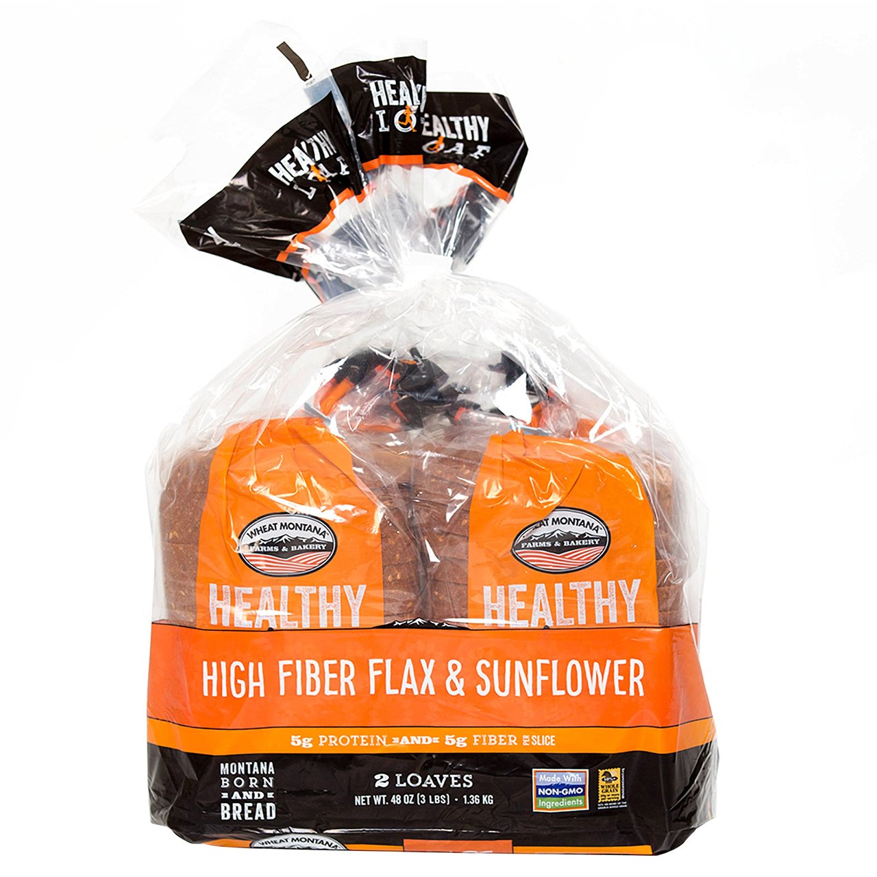Wheat Montana High Fiber Flax & Sunflower Bread, 2 x 24 oz - Image 1