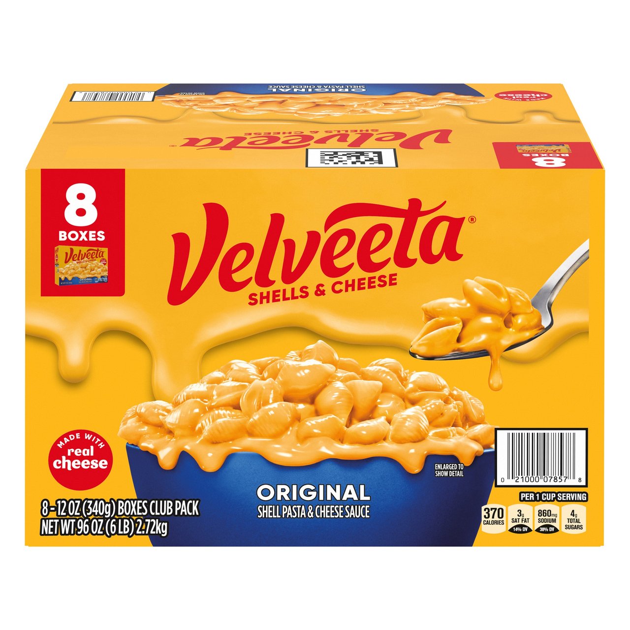 Kraft Velveeta Shells & Cheese, Original, 12 oz, 8 Count - Image 1