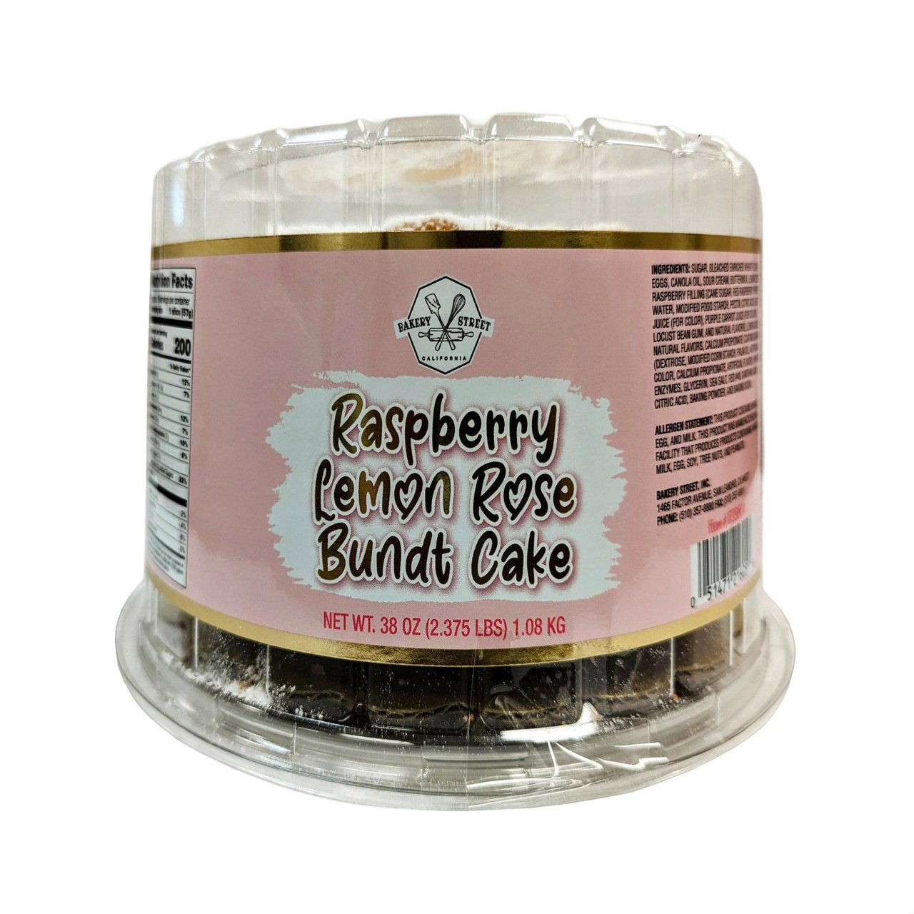 Bakery Street Raspberry Lemon Rose Bundt Cake 38 oz - Image 1