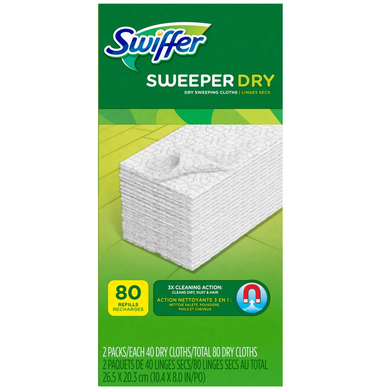 Swiffer Sweeper Dry Sweeping Cloth Refills, 80-Count Package - Image 1