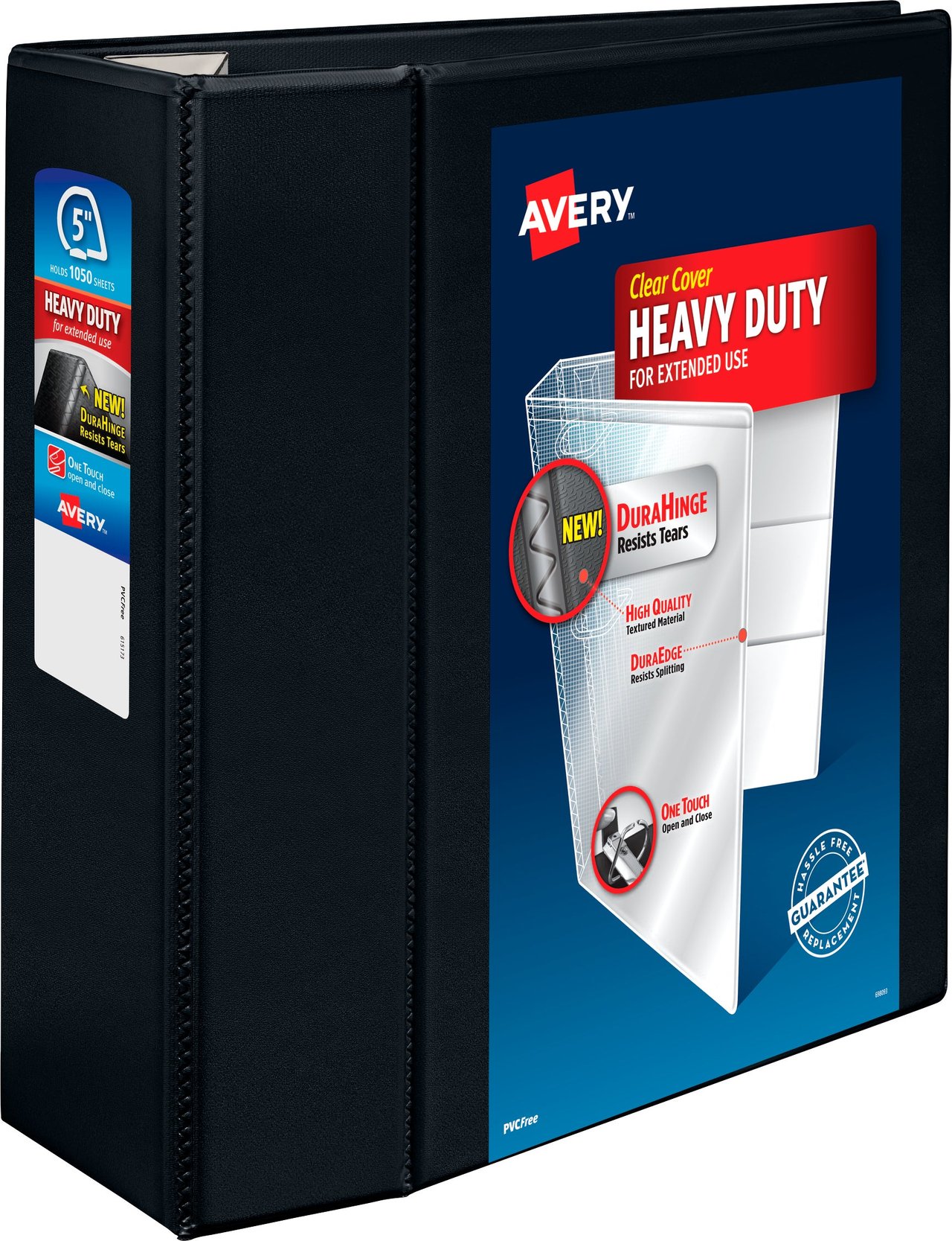 Avery Heavy-Duty View Binder, D-Ring, 5", Black