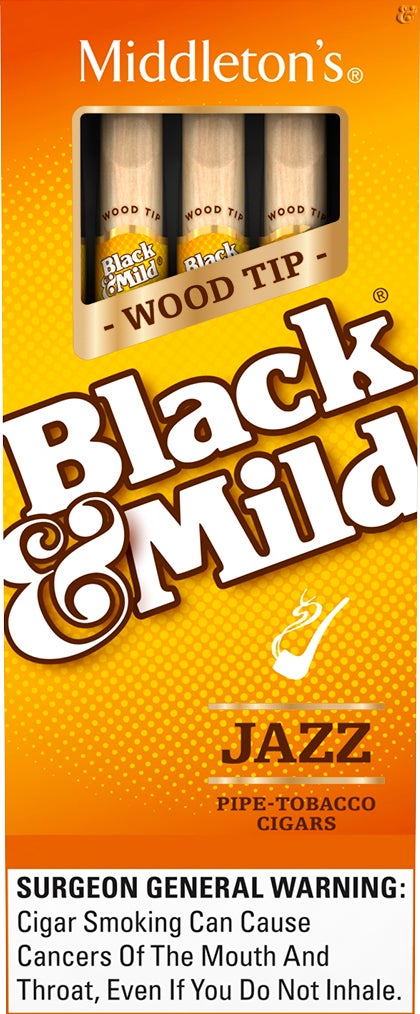 Black & Mild Jazz Wood Tip Cigars, 10 Packs of 5 - Image 1