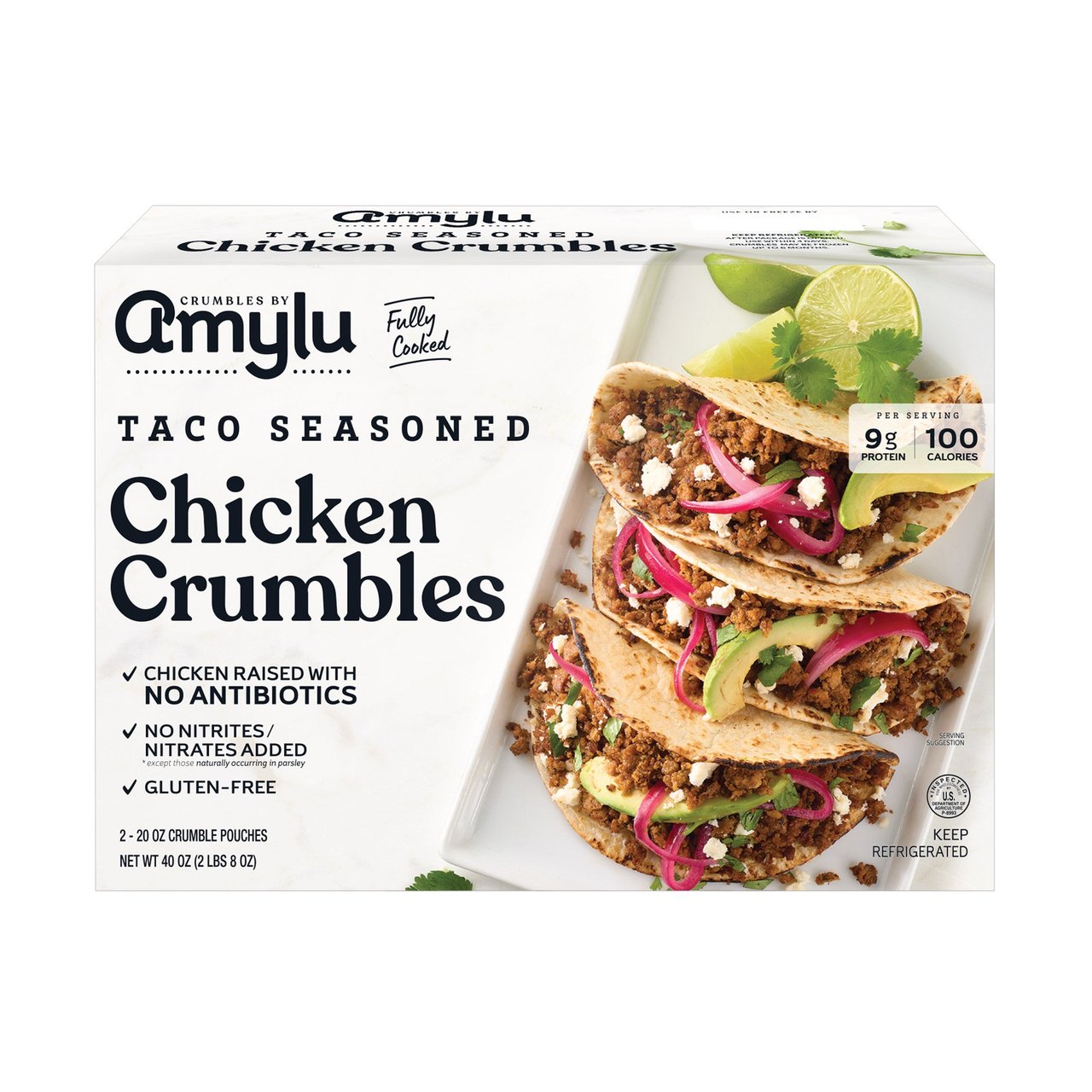 Amylu Chicken Taco Crumble 40 Ounce Package - Image 1