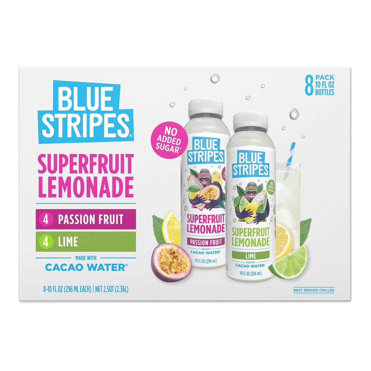 Blue Stripes Superfruit Lemonade 8/10 oz - Image 1