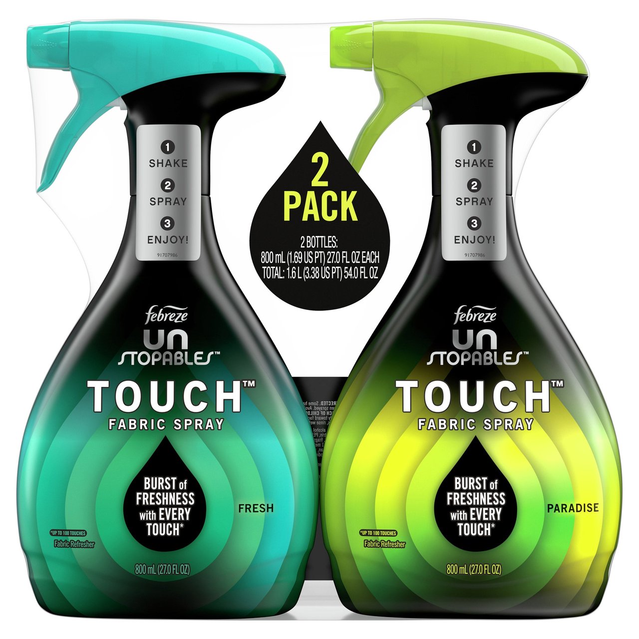 Febreze Unstopables Touch Fabric Spray, 2-Pack 27 oz - Image 1