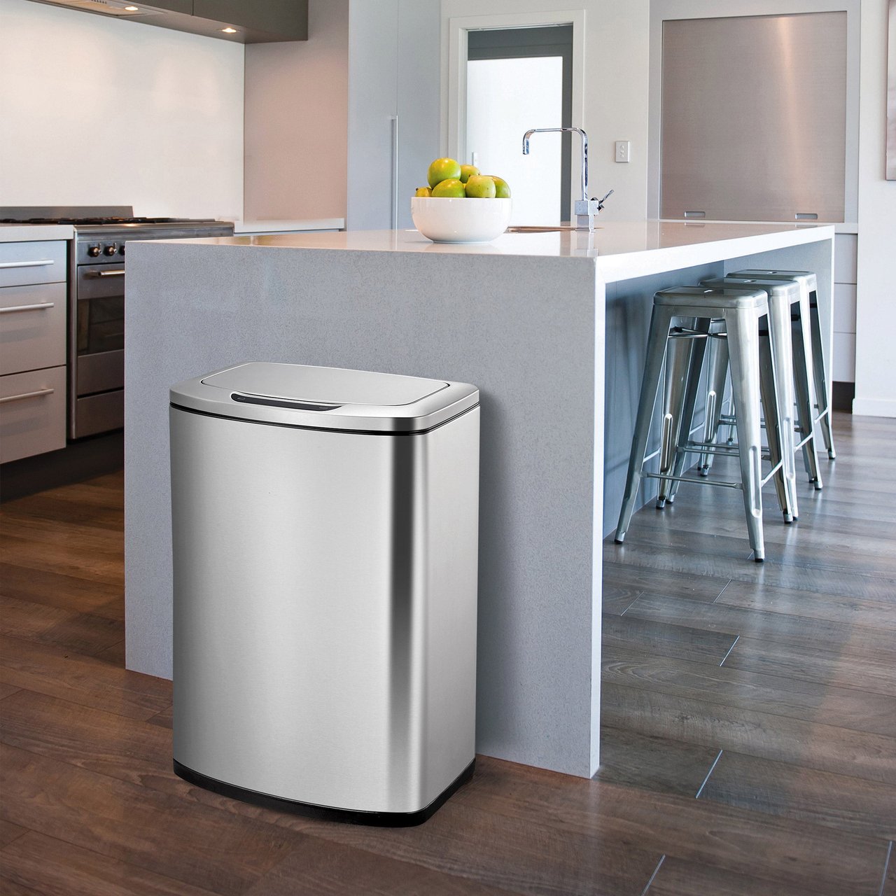 EKO 47L Stainless Steel Motion Sensor Trash Can - Image 1