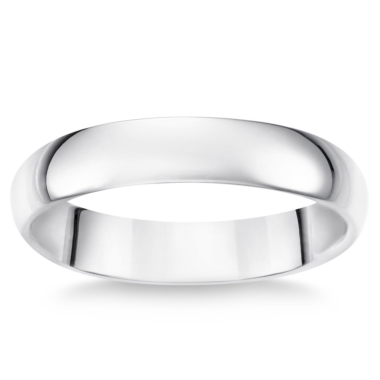 Platinum High Polish Wedding Band, Size 10 - Image 1