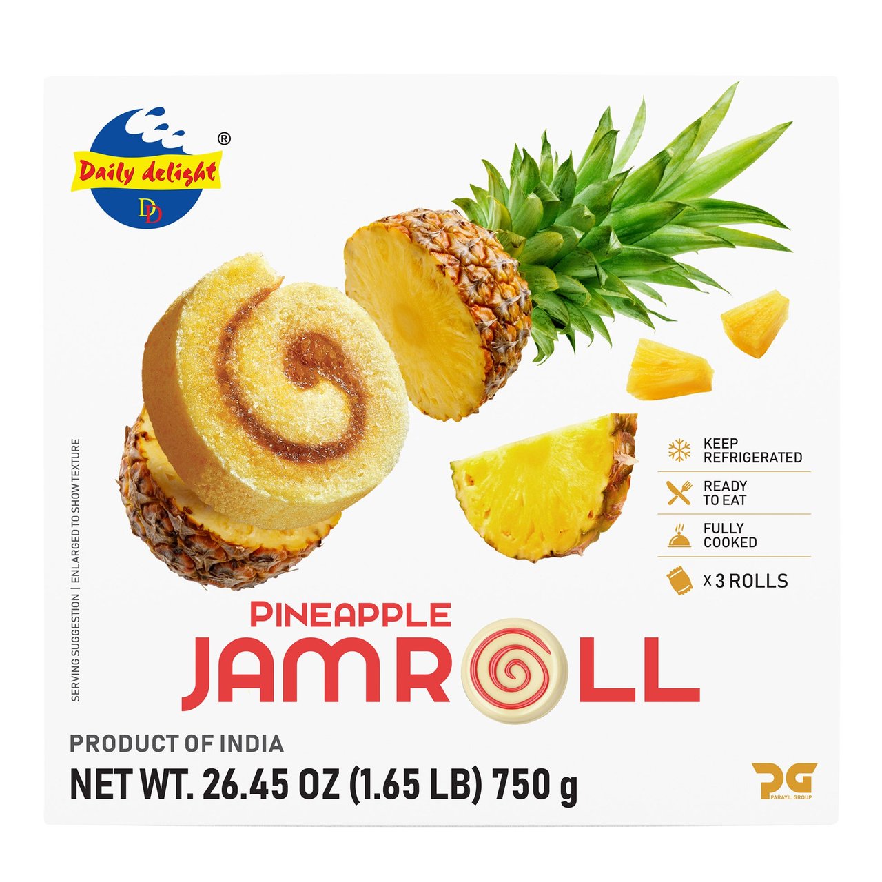 Daily Delight Pineapple Jam Roll 1.65 lbs - Image 1