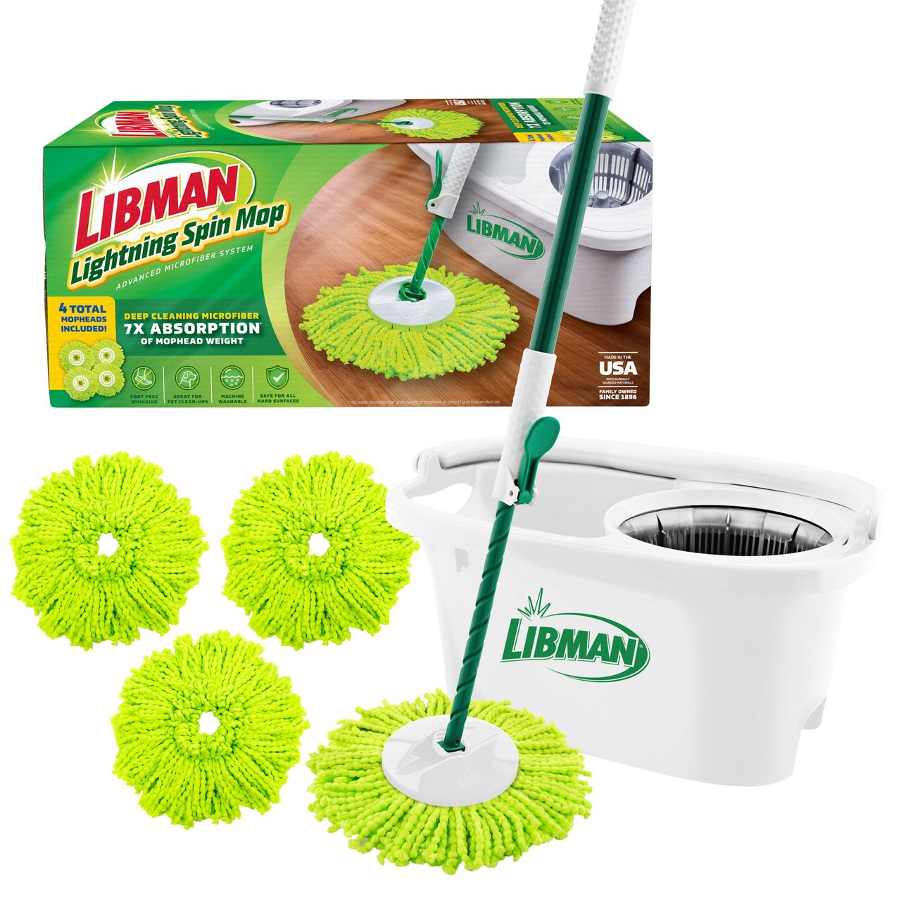 Libman Lightning Spin Mop System with 3 Refills - Image 1