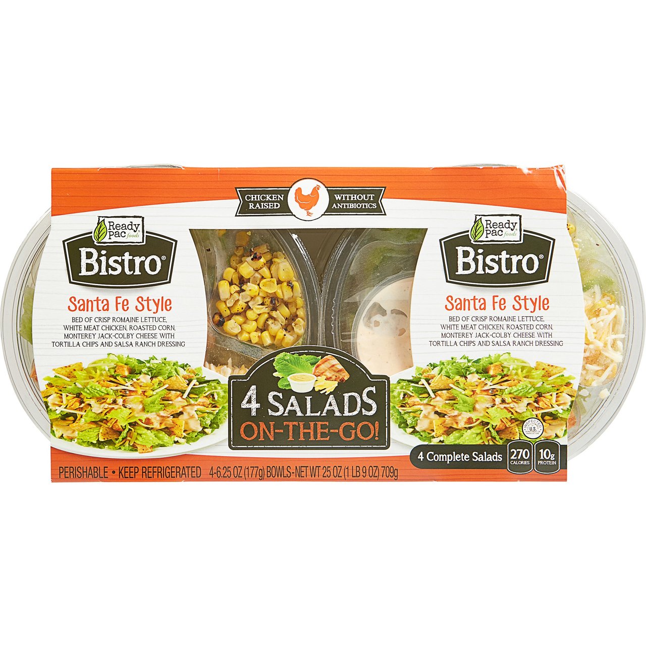 Ready Pac Bistro Chicken Santa Fe Style Salad, 4-Pack, 6.25 oz Each - Image 1