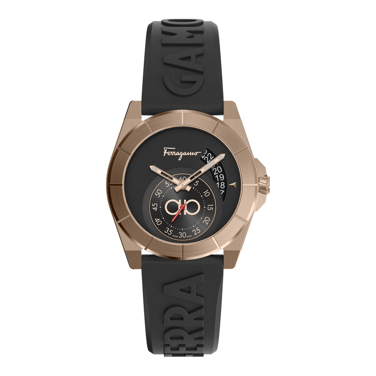 Ferragamo Urban Black Silicone Strap Quartz Men's Watch